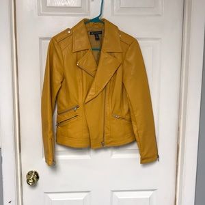 Mustard Colored Faux Leather Jacket